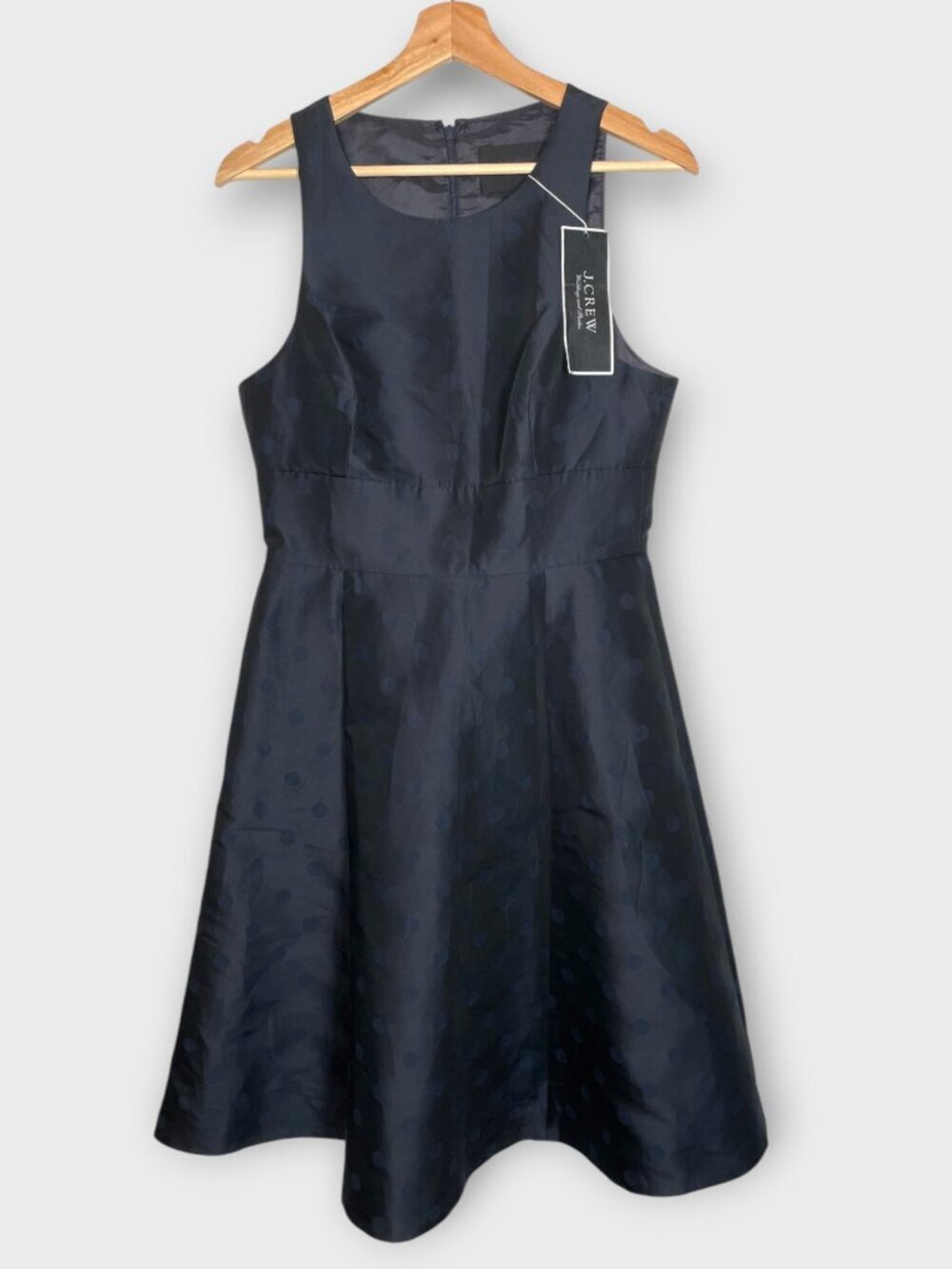 J Crew Fit & Flare Dress 8 Fit & Flare Pockets Blue Dot Wedding Party Cocktail